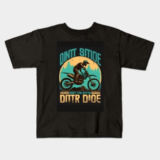 dirt bike rider w/ green and yellow Kids T-Shirt